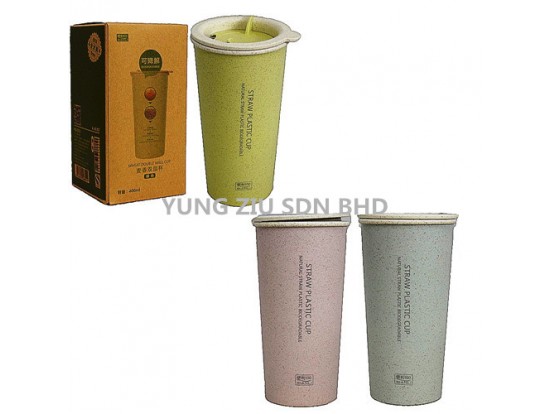 2241J#400ML WHEAT DOUBLE WALL CUP